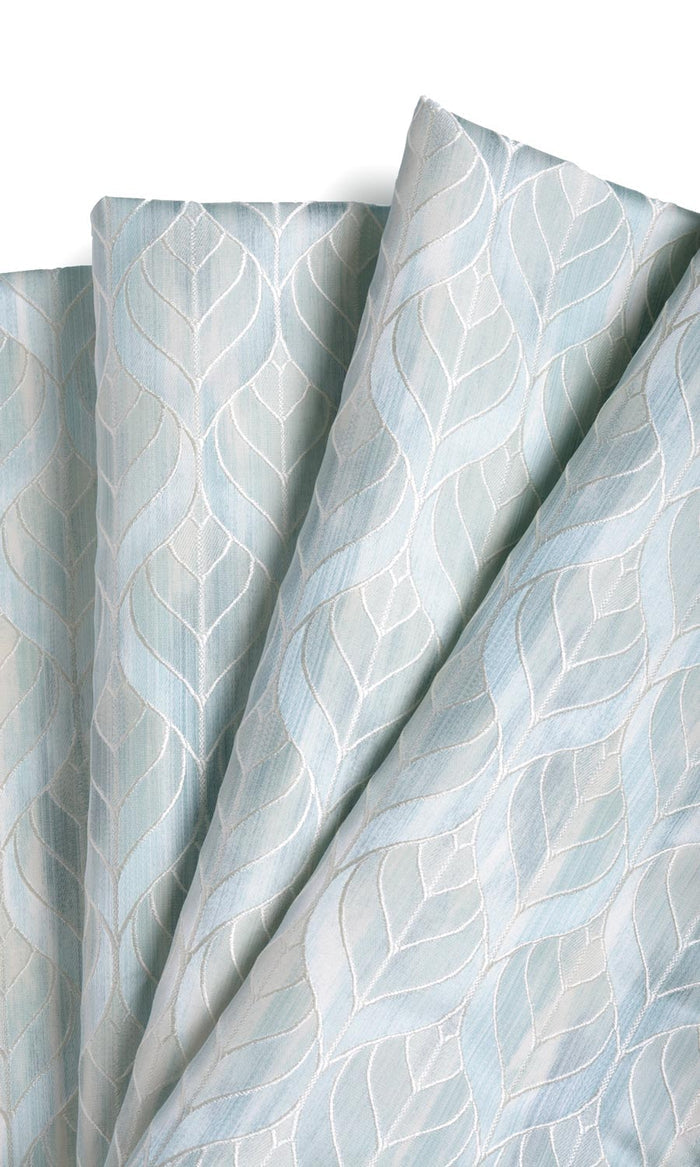 Petal Patterned Window Treatments Fabric By the Metre (Pale Aqua Blue)