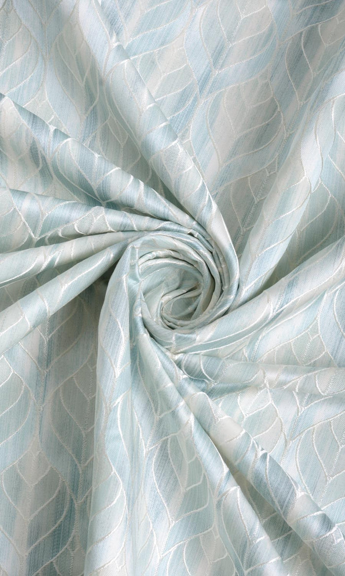 Petal Patterned Home Textile Fabric Material By the Metre (Pale Aqua Blue)