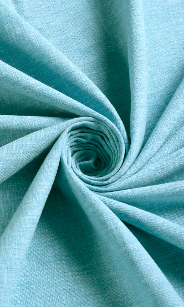 Poly-Cotton Blend Window Treatments Fabric By the Metre (Aqua Blue)