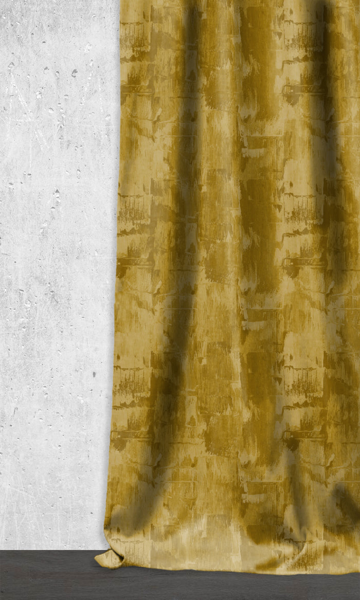 Room Darkening Striped Drapes for Living, Bedroom, Kitchen, Bathroom (Yellow/ Brown/ Green)
