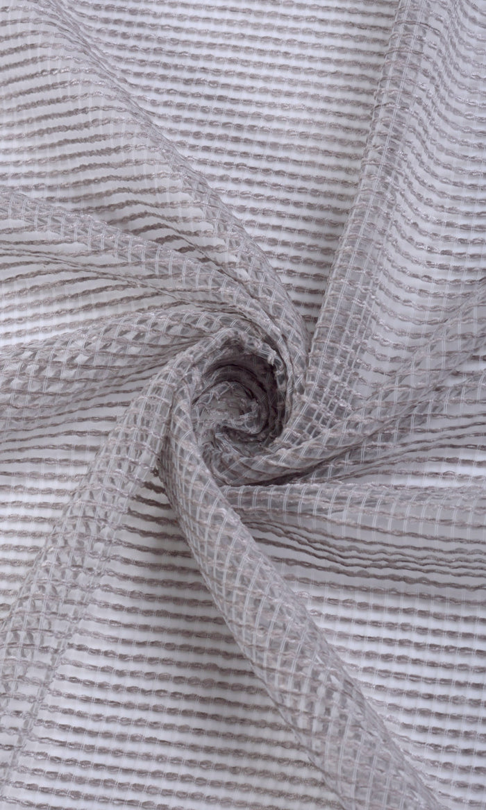 Check Weave Sheer Home Décor Fabric By the Metre (Grey)