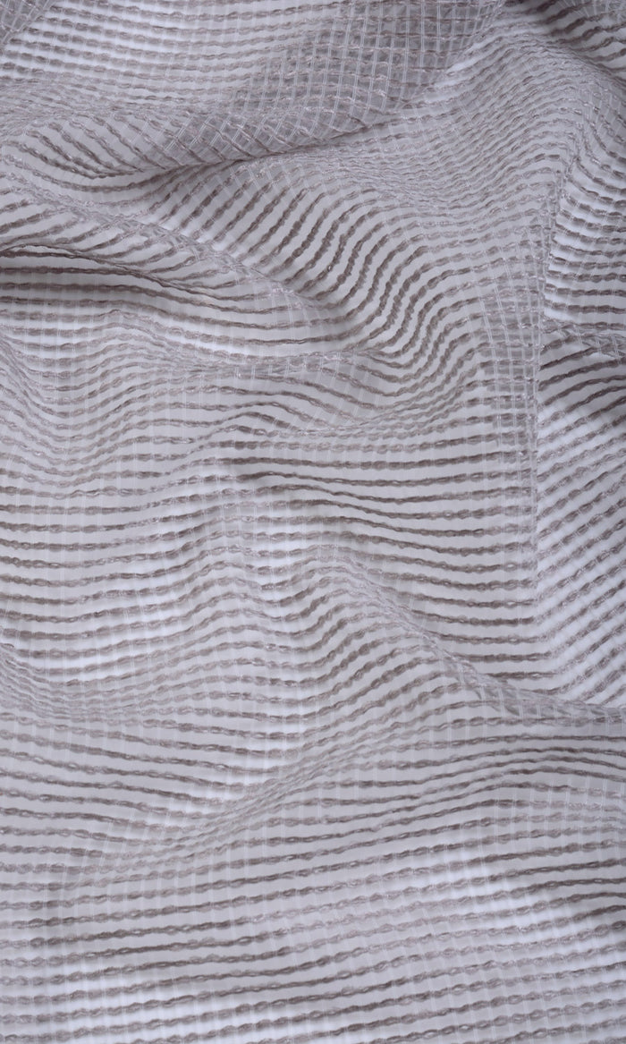 Check Weave Sheer Home Textile Fabric Material By the Metre (Grey)