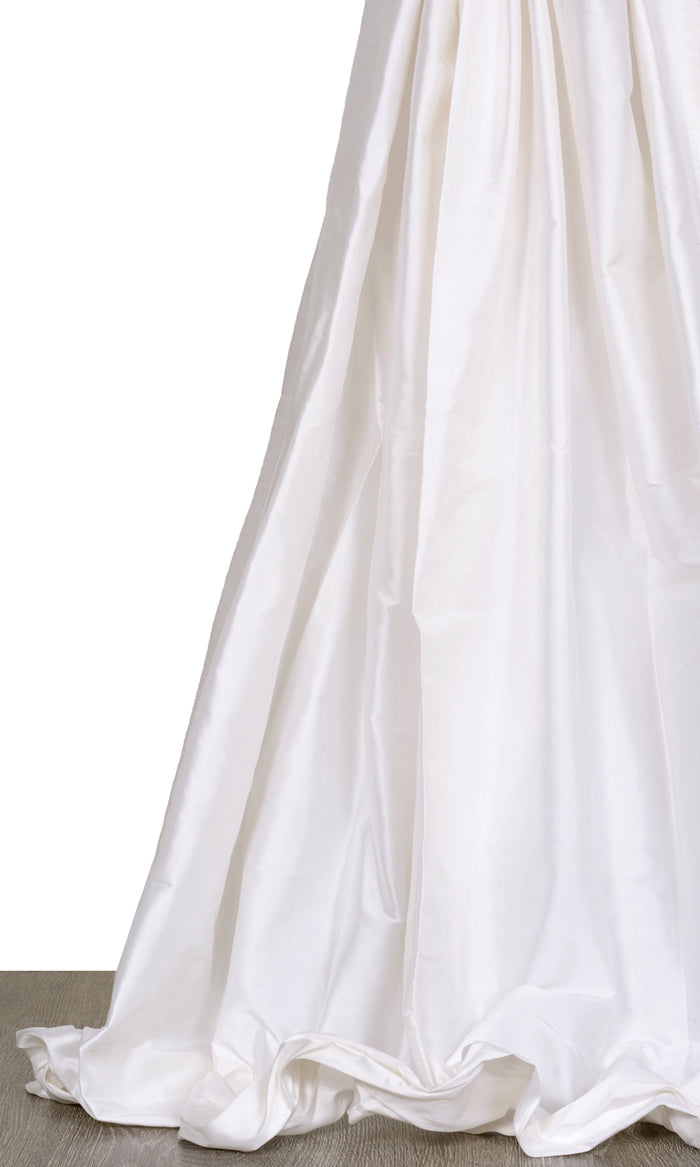 Shantung Silk Window Treatments Fabric By the Metre (White)