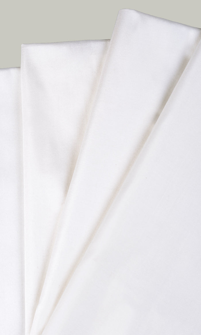 Shantung Silk Fabric Material By the Metre (White)