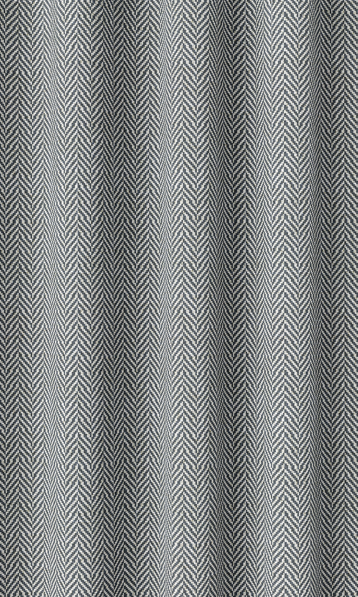 Herringbone Print Home Décor Fabric By the Metre (Petrol Blue/ White)