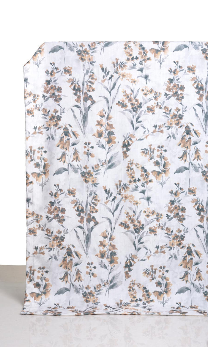 Floral Print Window Treatments Fabric By the Metre (Beige/ Brown)
