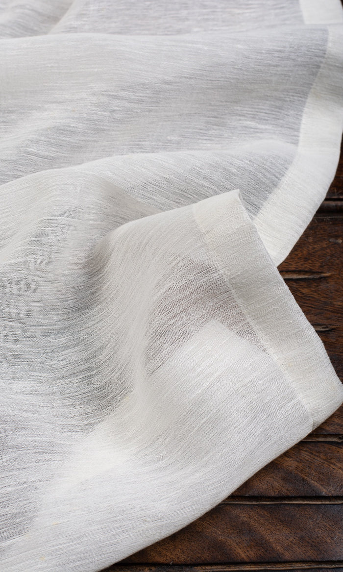 Plain Semi-Sheer Window Treatments Fabric By the Metre (White)