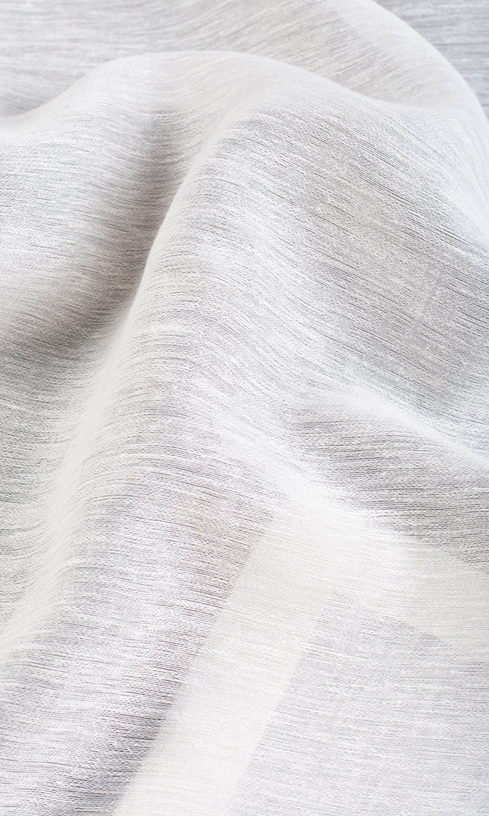 Plain Semi-Sheer Fabric By the Metre for Curtains & Drapes (White)