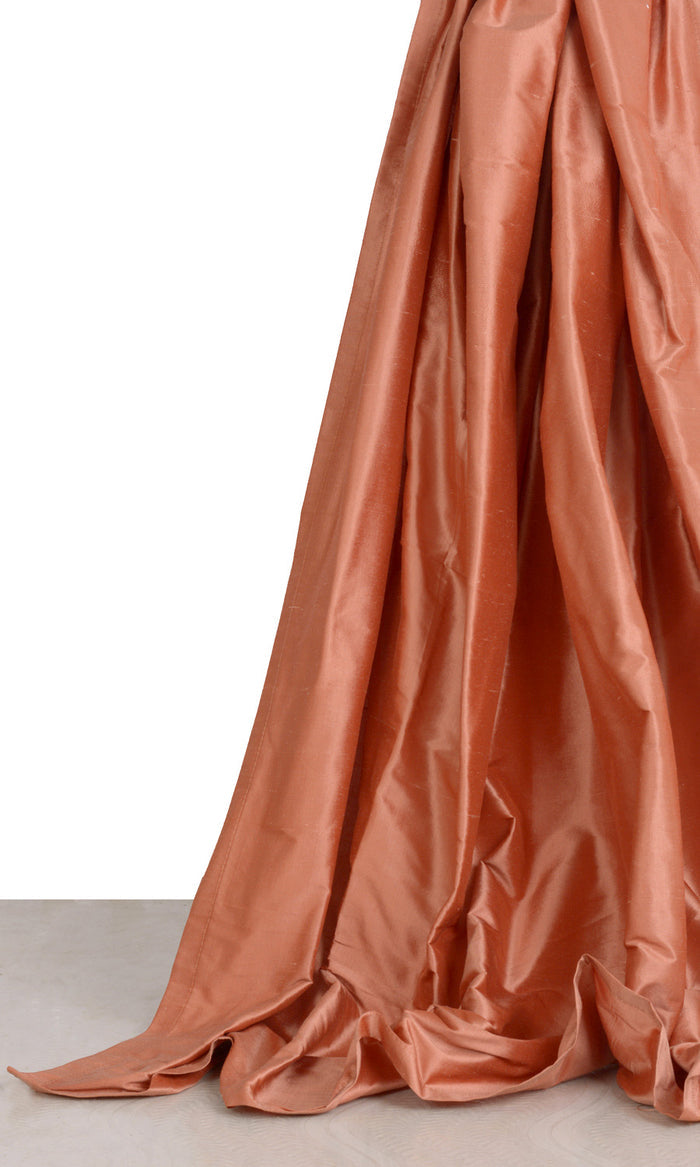 Shantung Silk Window Treatments Fabric By the Metre (Orange)