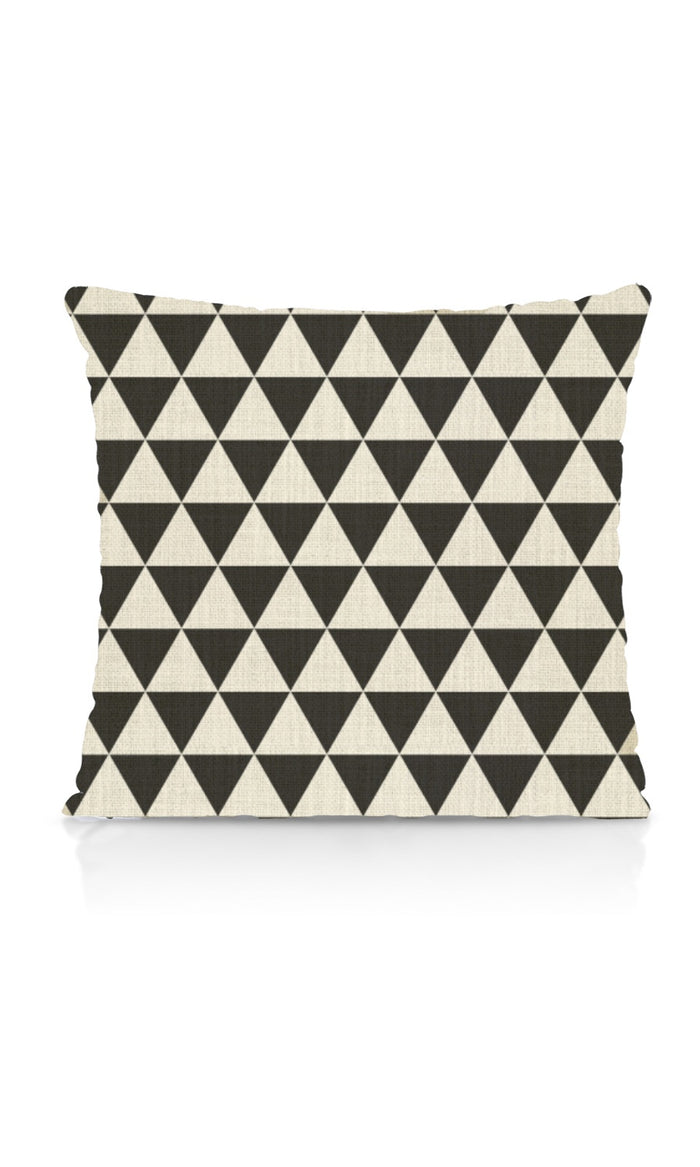 Geometrical Printed Pinch Pleat, Rod Pocket, Eyelet Curtains (Black/ Ivory)