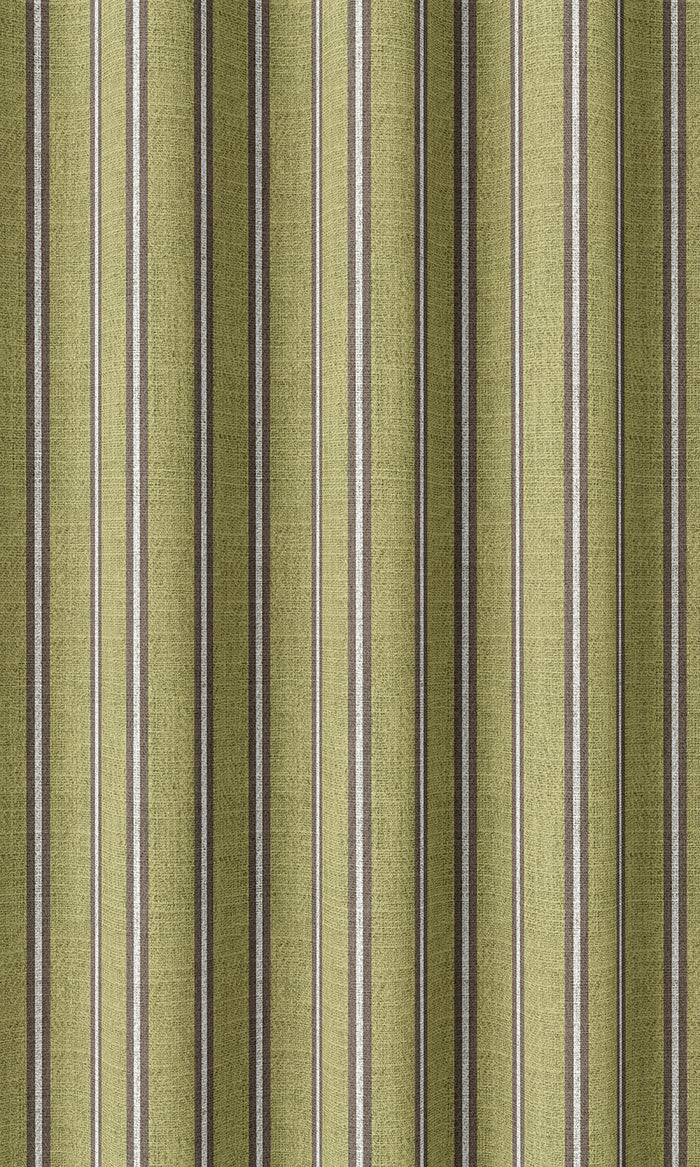 Striped Home Décor Fabric By the Metre (Chartreuse Green/ Brown)