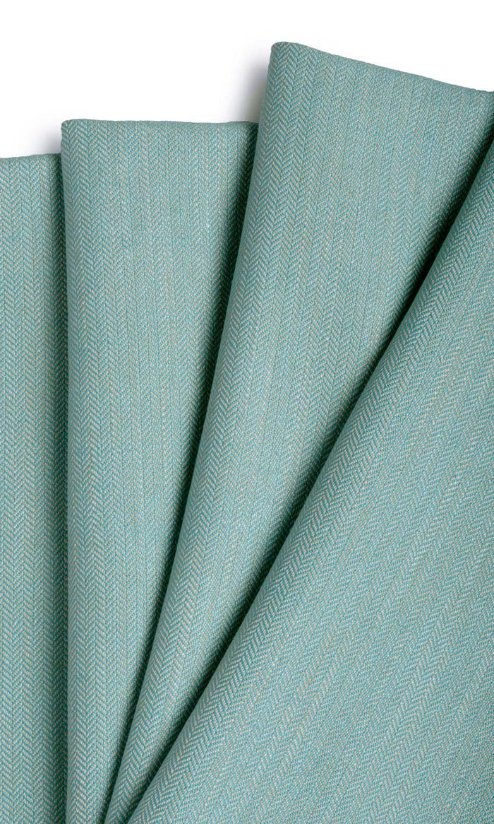 Herringbone Textured Home Textile Fabric Material By the Metre (Turquoise Blue)