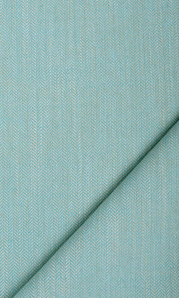 Herringbone Textured Fabric Material By the Metre (Turquoise Blue)