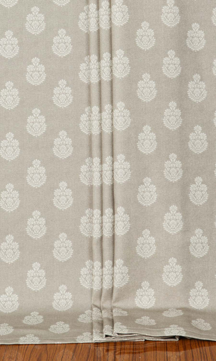 Floral Cotton Home Textile Fabric Material By the Metre (Pale Beige)
