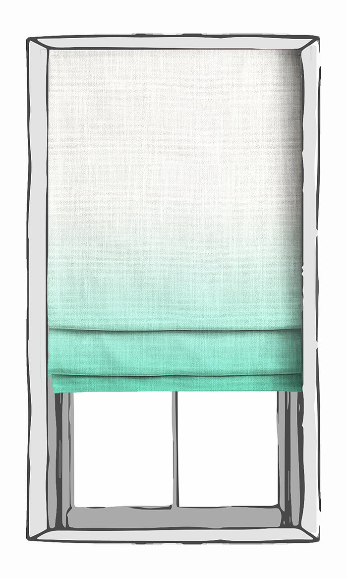 2-Tone Ombre Window Treatments Fabric By the Metre (Seafoam Green)