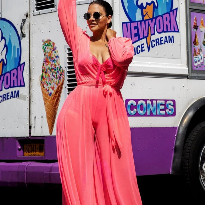 Sheer Mesh Plus Size Jumpsuit – Sexy See-Through Style