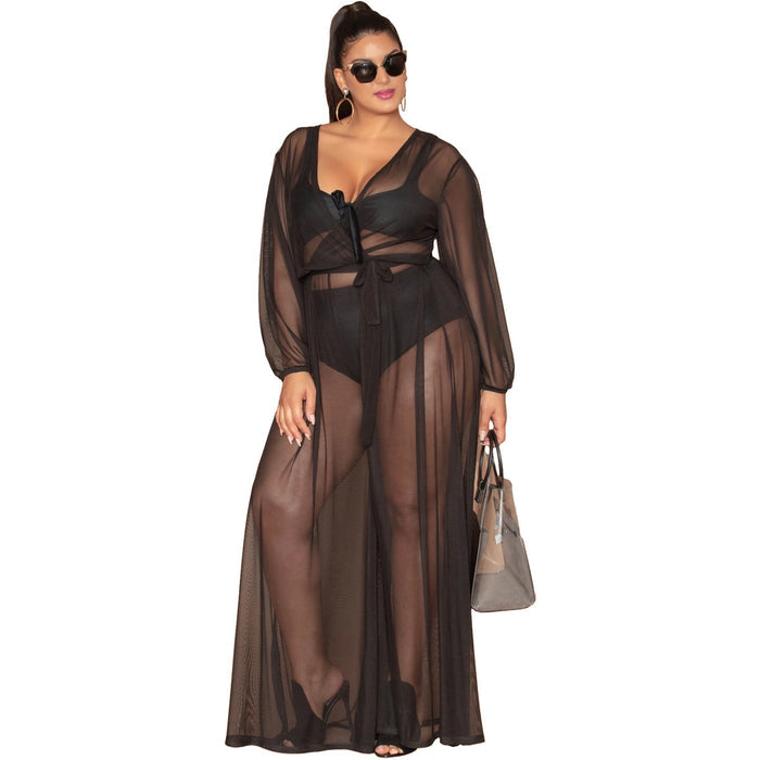 Sheer Mesh Plus Size Jumpsuit – Sexy See-Through Style