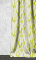 Ikat-Style Home Décor Fabric By the Metre (White/ Pear Green)