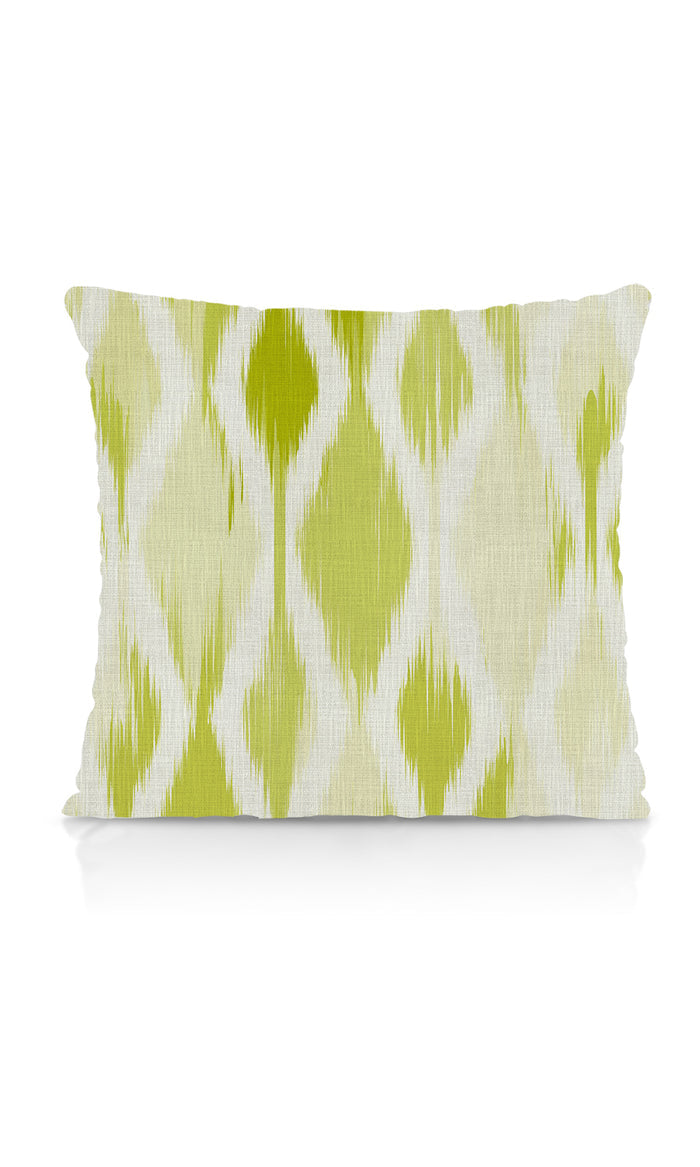 Ikat-Style Home Textile Fabric Material By the Metre (White/ Pear Green)