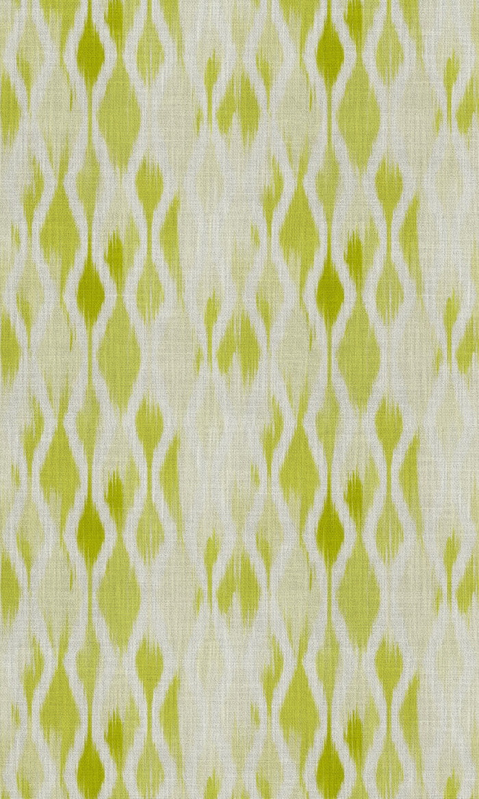 Ikat-Style Curtain Panels (White/ Pear Green) Extra Long Short Wide