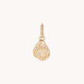 Shell Yah! Gold Necklace Charm in 10k yellow gold with diamonds