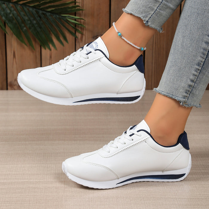 SheRoar PU Lace-Up Low Heel Sneaker
