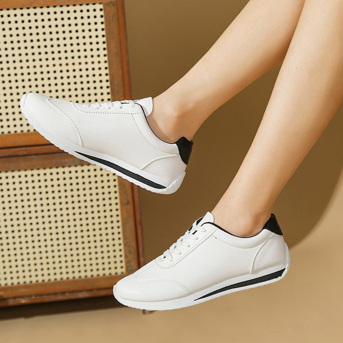 SheRoar PU Lace-Up Low Heel Sneaker