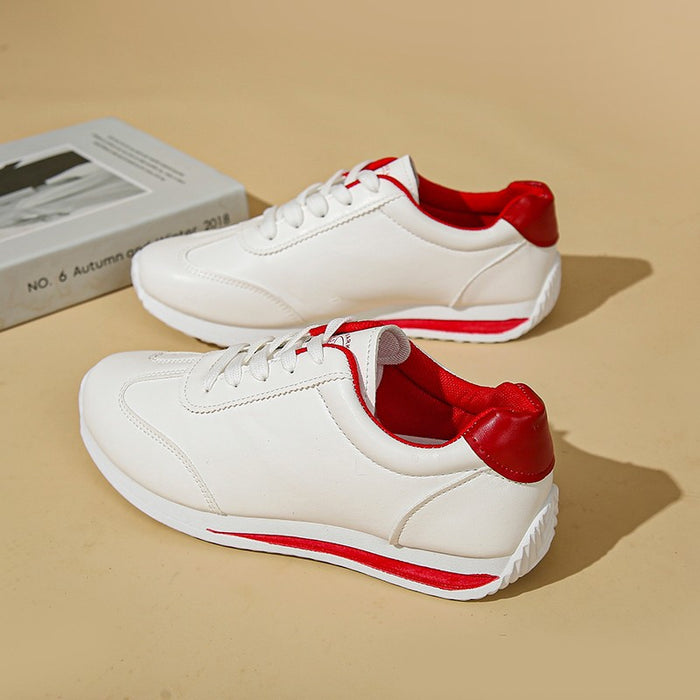 SheRoar PU Lace-Up Low Heel Sneaker