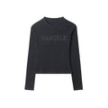 SheRoar Round Neck Letter Embroidery Casual Top