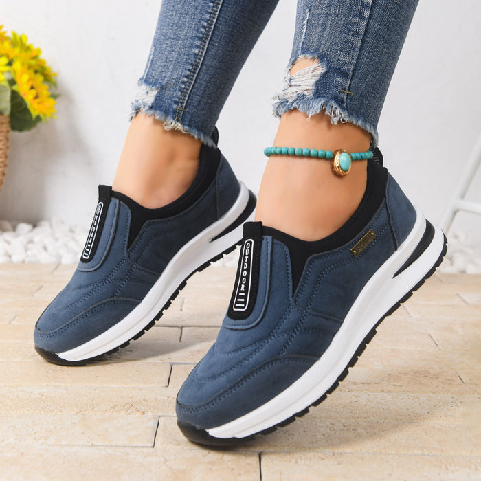 SheRoar Suede Slip-On Chunky Heel Sneaker