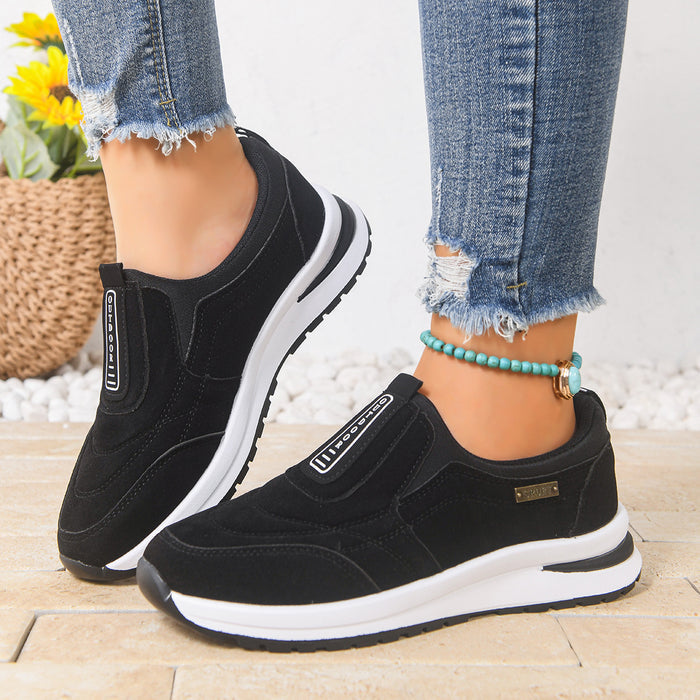 SheRoar Suede Slip-On Chunky Heel Sneaker