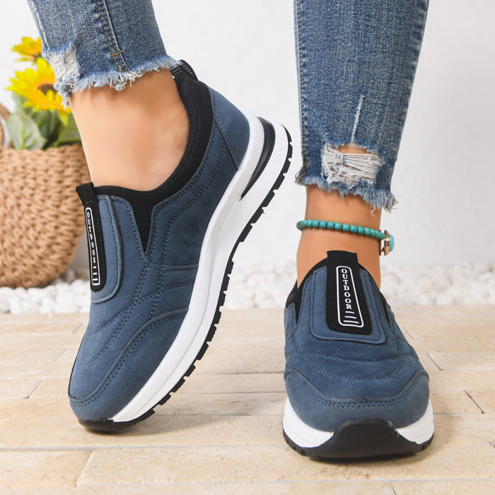 SheRoar Suede Slip-On Chunky Heel Sneaker