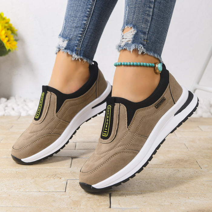 SheRoar Suede Slip-On Chunky Heel Sneaker