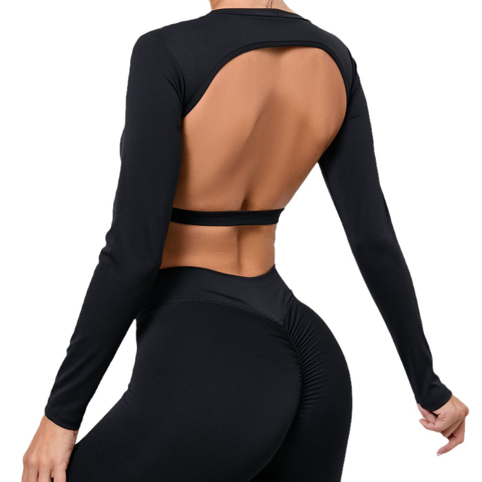 SheRoar Women's Backless Sports Crop Top With Chest Pad