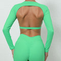 SheRoar Women's Backless Sports Crop Top With Chest Pad
