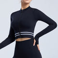 SheRoar Women's Nylon Stretch Zip-Up Long-Sleeve Yoga Jacket