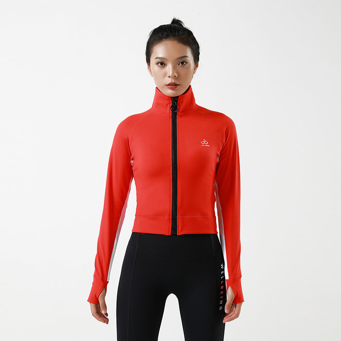 SheRoar Women's Stand-Up Collar Quick-Dry Long Sleeve Yoga Jacket