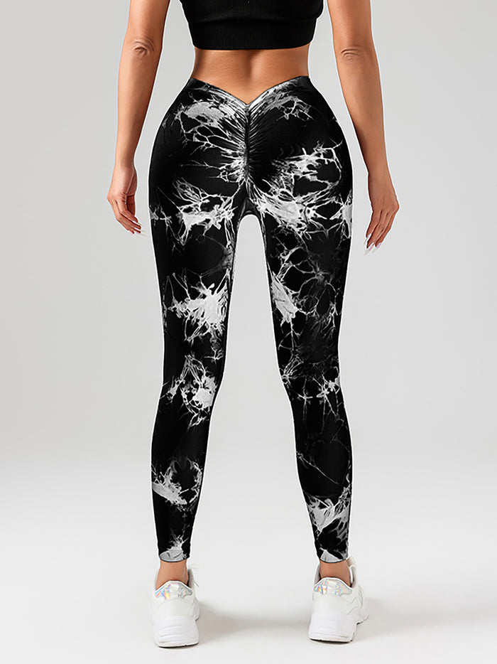 SheRoar Women's Tie-Dye Butt-Lifting High-Stretch Yoga Leggings
