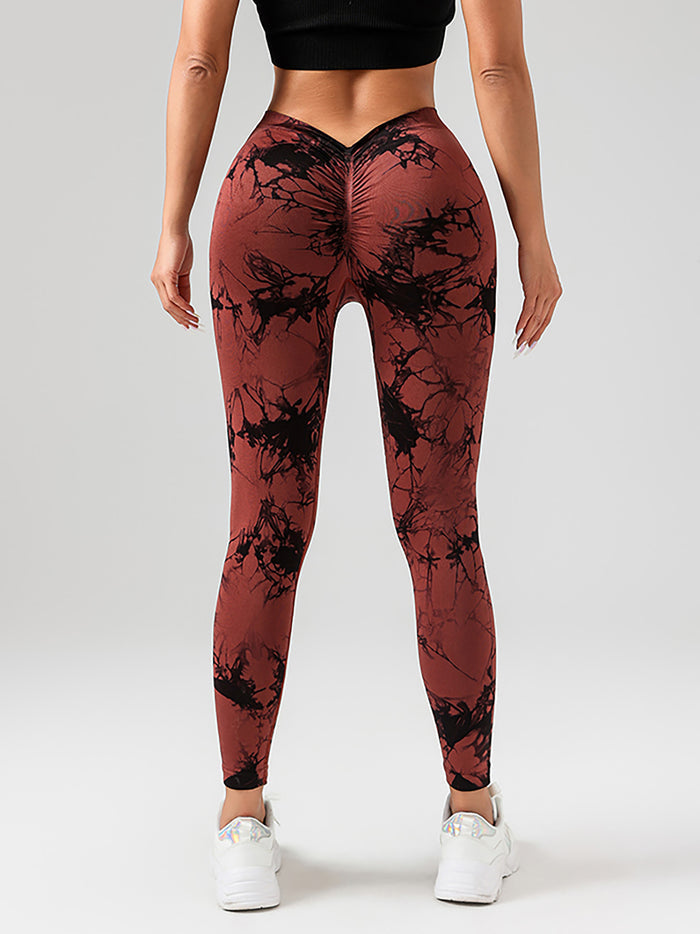 SheRoar Women's Tie-Dye Butt-Lifting High-Stretch Yoga Leggings