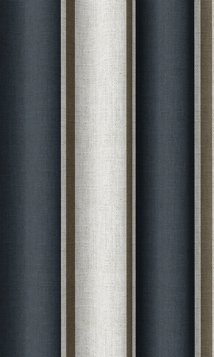 Geometric Curtains (Navy Blue/ Brown)