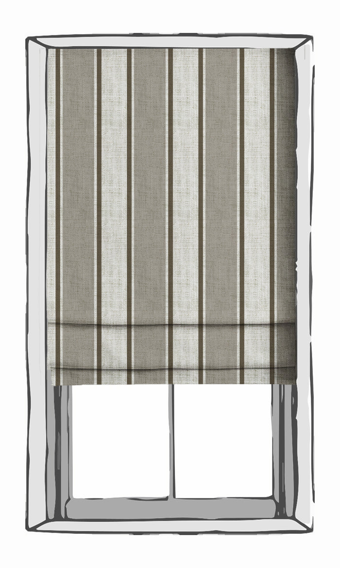 Modern Striped Print Fabric Material By the Metre (Beige/ Brown)