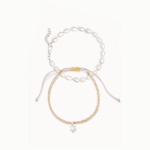 shoreline anklet duo on white background