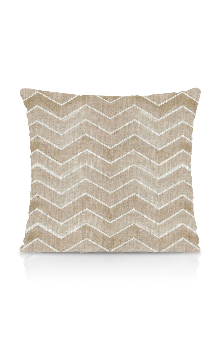 Chevron Print Pinch Pleat, Rod Pocket, Eyelet Curtains (Eggshell White/ Pale Brown)