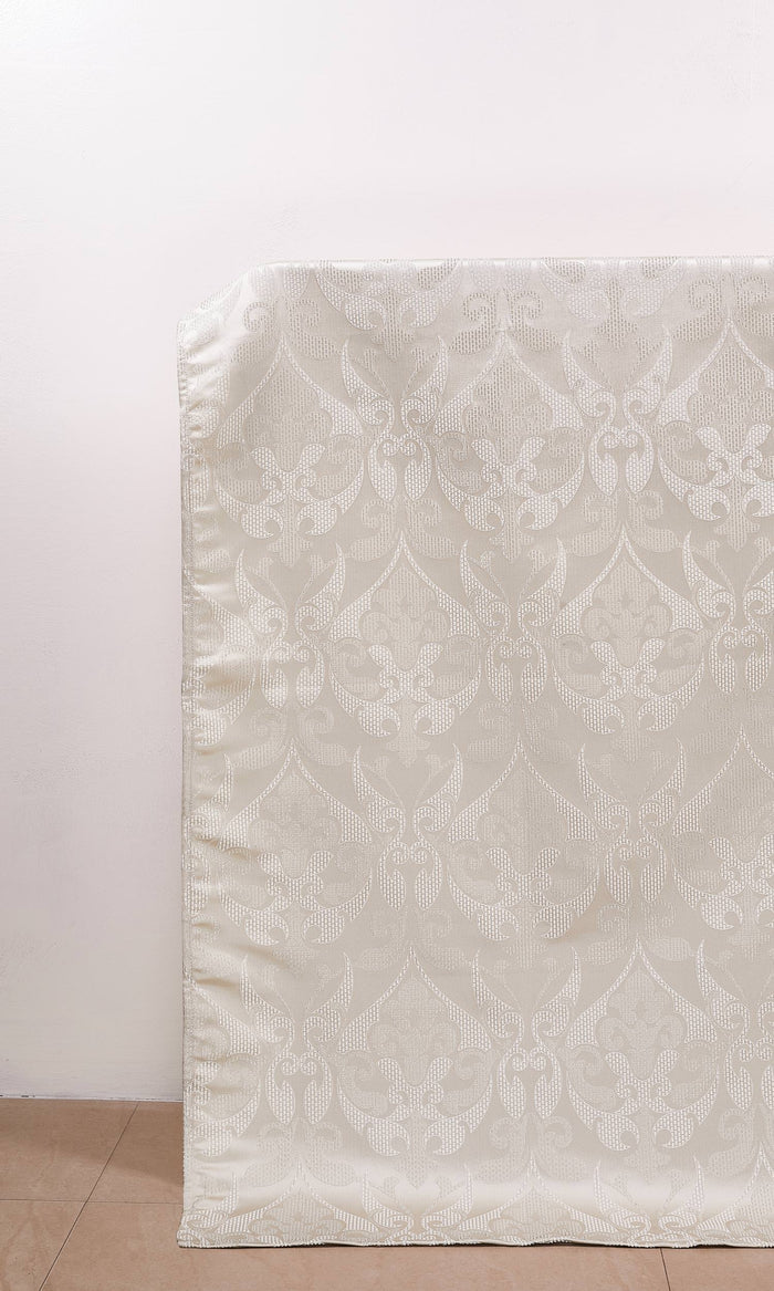 Self Patterned Drapes for Living, Bedroom, Kitchen, Bathroom (Pale Beige/ Cream)