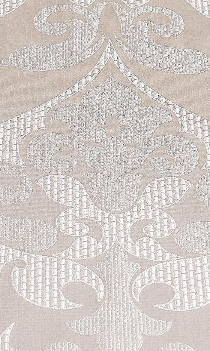 Self Patterned Pinch Pleat, Rod Pocket, Eyelet Curtains (Pale Beige/ Cream)
