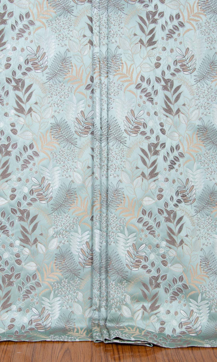 Botanical Window Treatments Fabric By the Metre (Light Blue)