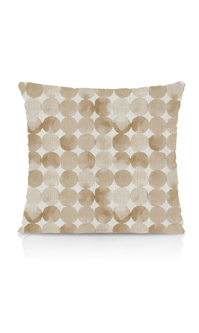 Polka Dot Pinch Pleat, Rod Pocket, Eyelet Curtains (Eggshell White/ Pale Brown)