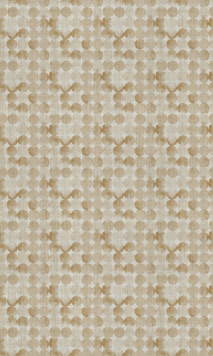 Polka Dot Fabric Material By the Metre (Eggshell White/ Pale Brown)