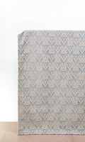 Damask Velvet Home Décor Fabric By the Metre (Beige/ Blue)