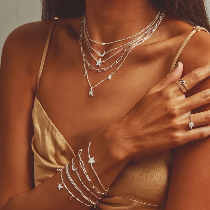 Silver Boldly Bracelet in sterling silver, shown worn on hand